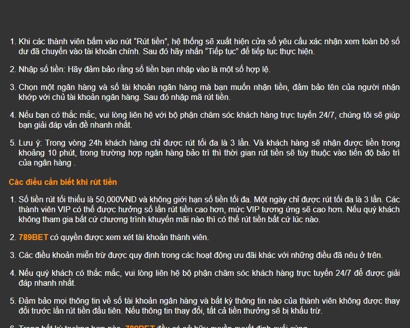 có rút được tiền khi thắng tại 789BET không